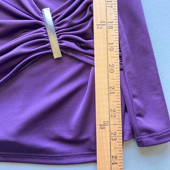 Calvin Klein Tank Top Y2K Size S Purple Faux Wrap Front Sexy - Picture 8 of 8
